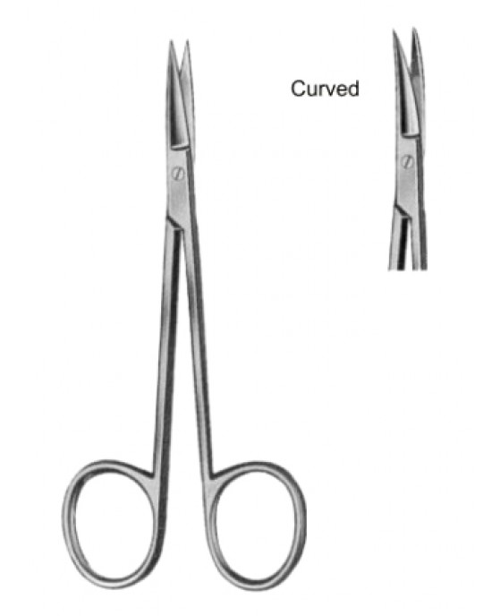 Eye and Fine Scissors Curved 11.5cm/4 1/2