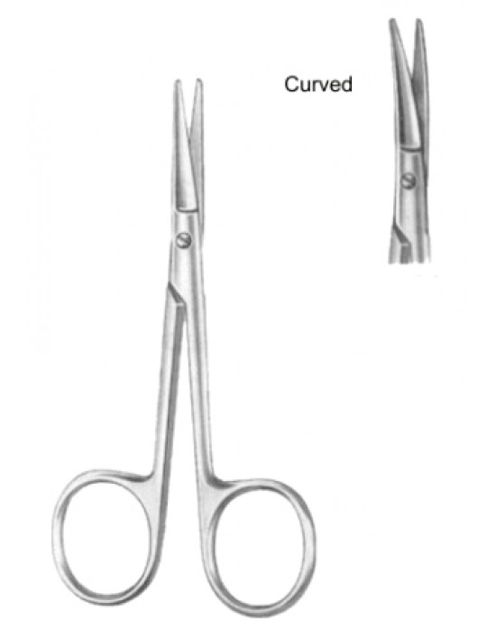 Knapp Eye and Fine Scissors Curved 10.5cm/4 1/4