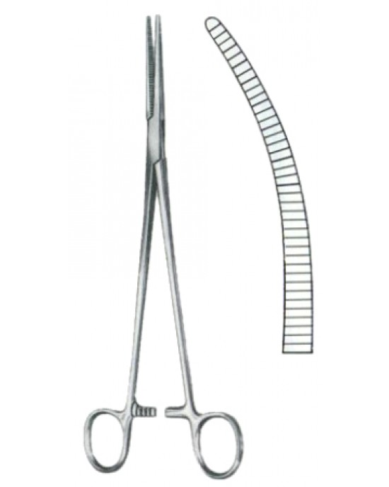 Roberts Hemostatic Forceps BJ Curved 22cm/8 3/4