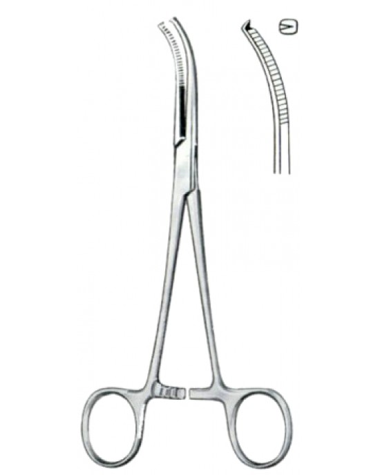 Mikulicz Peritoneal Clamp Forceps BJ Lateral Curved 18.5cm/7 1/4