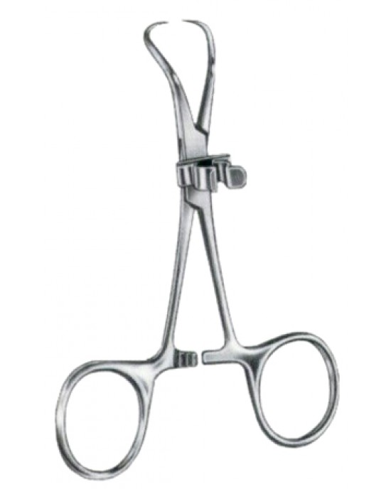 Towel Forceps BJ with Clip for Tubing or Cable 11cm/4 1/2