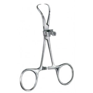 Towel Forceps BJ with Clip for Tubing or Cable 13cm/5