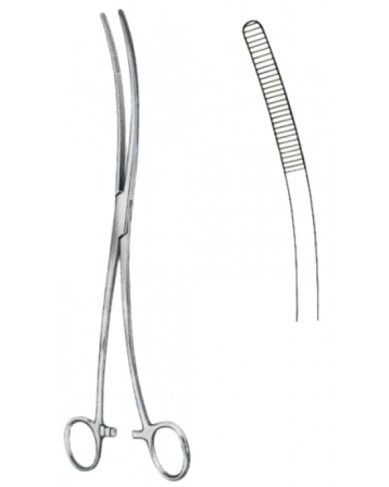 Bozemann Cotton Swab Forceps BJ Double Curved 26cm/10 1/4