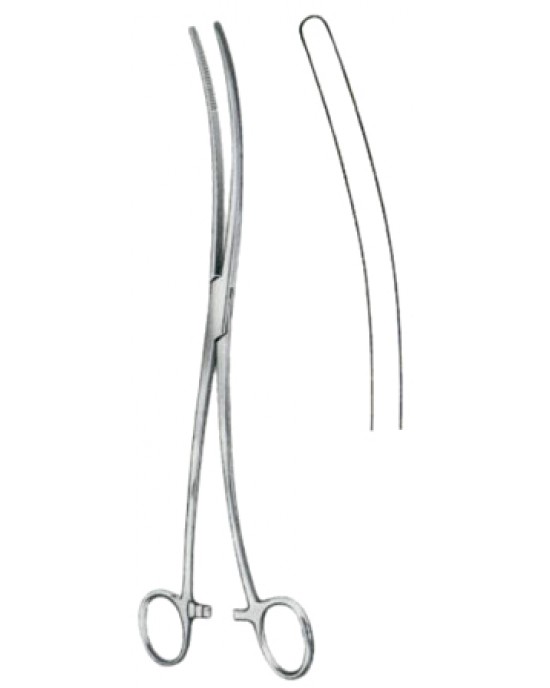 Bozemann Cotton Swab Forceps BJ Double Curved 26cm/10 1/4