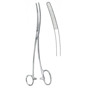Bozemann-Douglas Cotton Swab Forceps BJ Double Curved 26cm/10 1/4