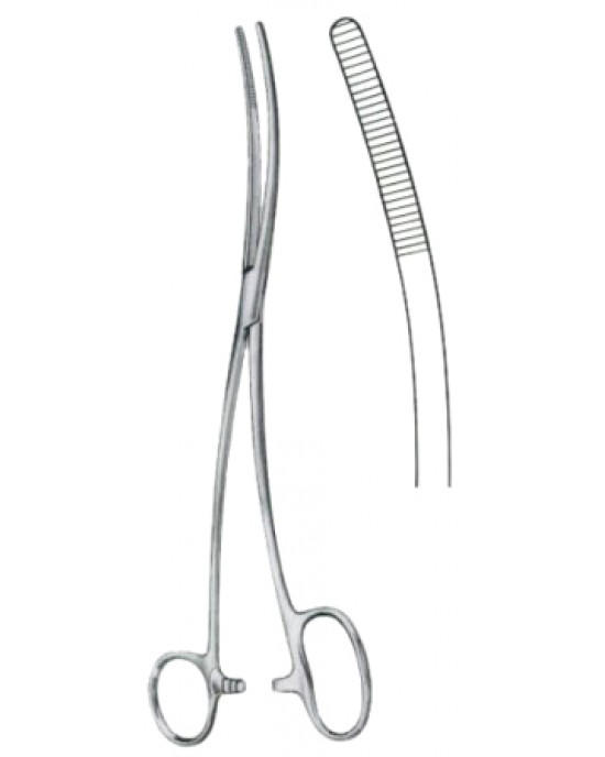 Bozemann-Douglas Cotton Swab Forceps BJ Double Curved 26cm/10 1/4