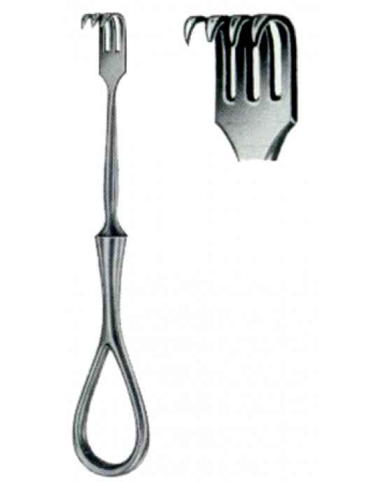 Volkmann Trachea Retractors Sharp 4 Prongs 11cm/4 1/2