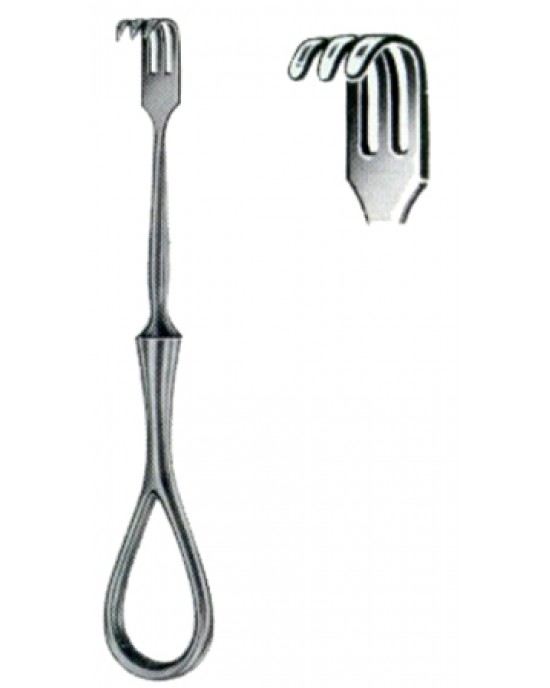 Volkmann Trachea Retractors Blunt 3 Prongs 11cm/4 1/2