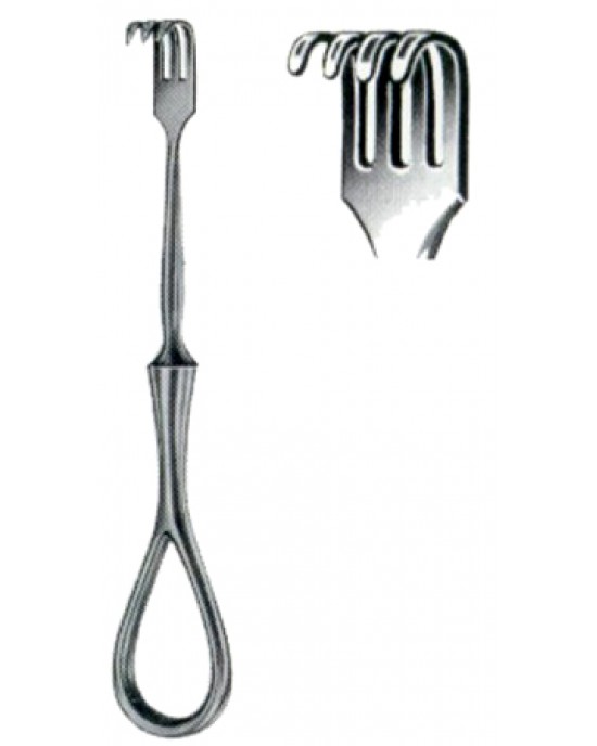 Volkmann Trachea Retractors Blunt 4 Prongs 11cm/4 1/2