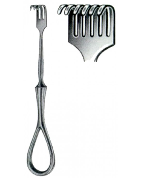 Volkmann Trachea Retractors Blunt 6 Prongs 11cm/4 1/2