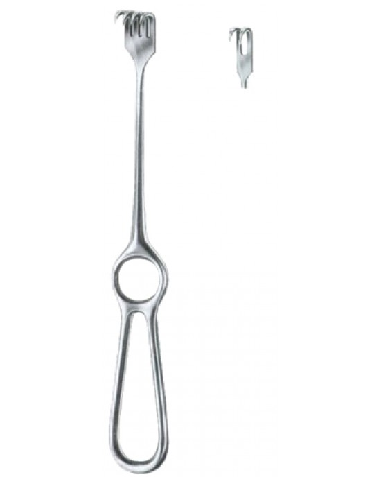 Volkmann Retractors Sharp 2 Prongs 9x8mm 22cm/8 3/4