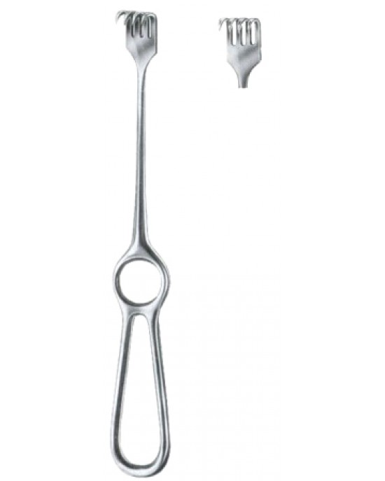 Volkmann Retractors Sharp 4 Prongs 9x19 22cm/8 3/4