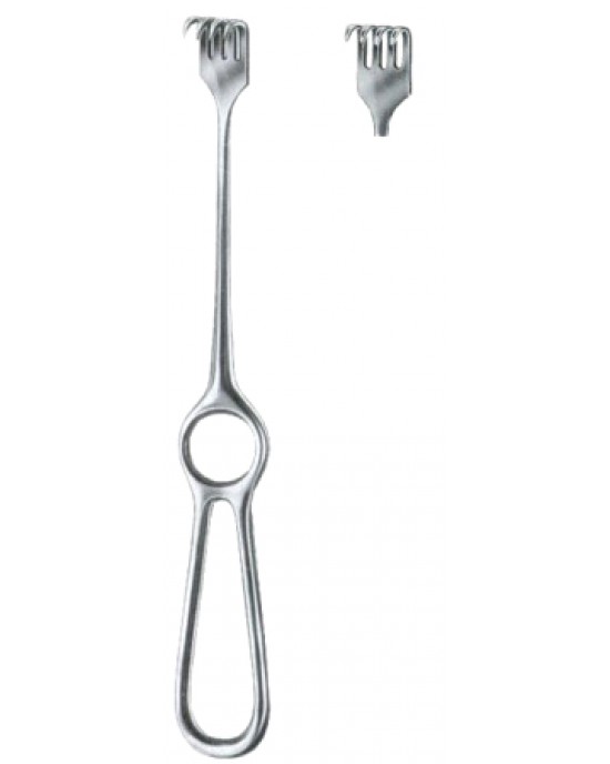 Volkmann Retractors Semi-Sharp 4 Prongs 9x19 22cm/8 3/4