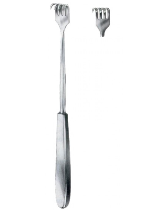 Volkmann Retractors Semi-Sharp 4 prongs 9x19mm 23cm/9