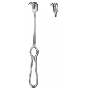 Kocher Retractors Semi-Sharp 3 Prongs 15x15mm 21.5cm/8 1/2