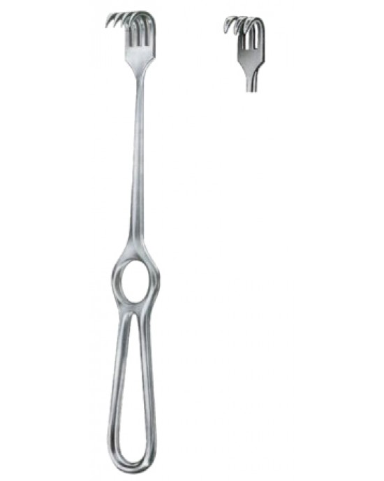 Kocher Retractors Semi-Sharp 3 Prongs 15x15mm 21.5cm/8 1/2