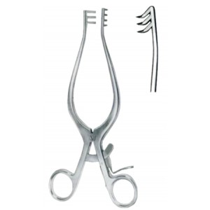 Weitlaner Retractors 3x4 Teeth Sharp 25cm/10