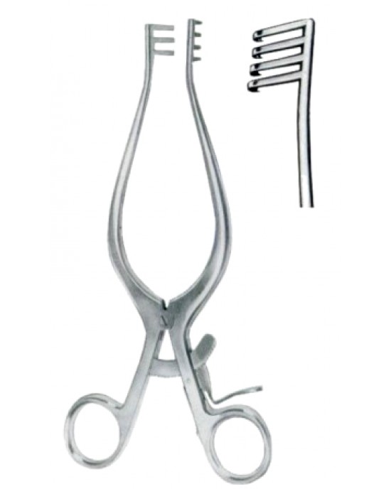 Weitlaner Retractors 3x4 Teeth Blunt 25cm/10