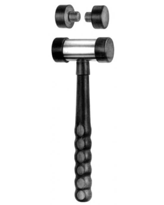 Bone mallet w/Ferrozel faces wooden 22.5cm (spare face pair for bone mallet)