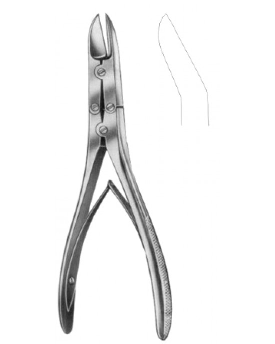 Ruskin-Liston Bone Cutting Forceps Curved on flat M/Action 18.5cm/7 1/4