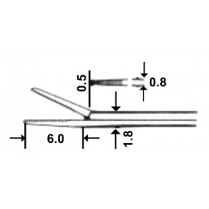 Micro Ear Polypus Dressing Forceps 0.5mm 8cm/3 1/4