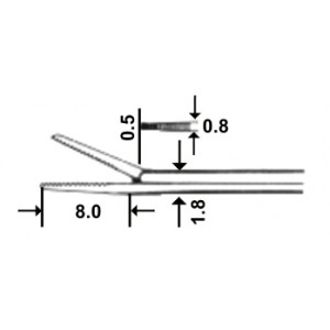 Micro Ear Polypus Dressing Forceps 0.5mm 8cm/3 1/4