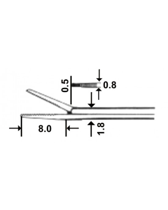 Micro Ear Polypus Dressing Forceps 0.5mm 8cm/3 1/4