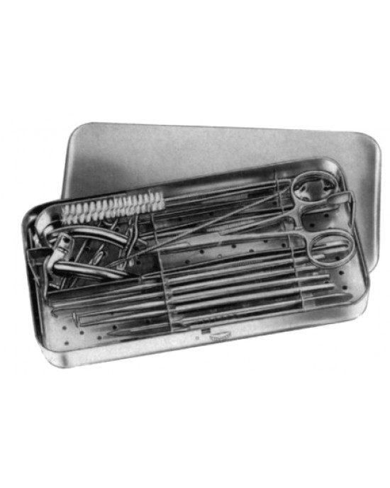 Tracheotomy Set, Complete in S.S. Case containing instruments