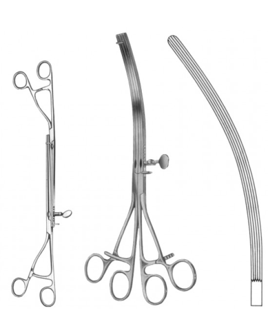 Lane Intestinal Stomach Clamps BJ Curved 30cm/12