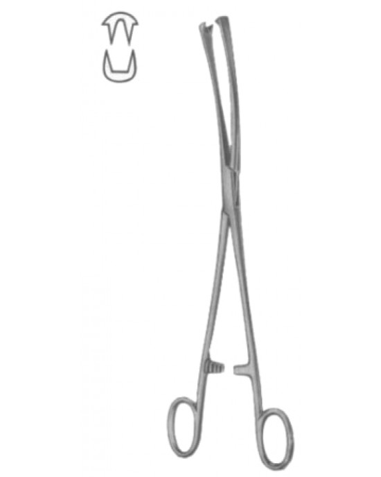 Museux Tenaculum Forceps BJ 2:2 Curved Sideway   6mm 24cm/9 1/2