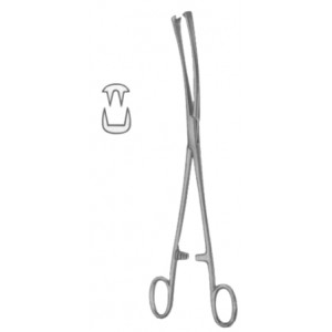 Museux Tenaculum Forceps BJ 2:2 Curved Sideway   8mm 24cm/9 1/2