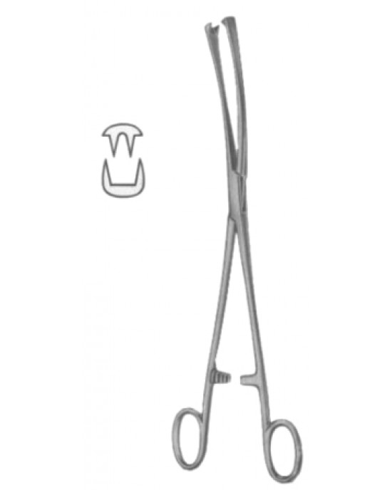 Museux Tenaculum Forceps BJ 2:2 Curved Sideway   8mm 24cm/9 1/2