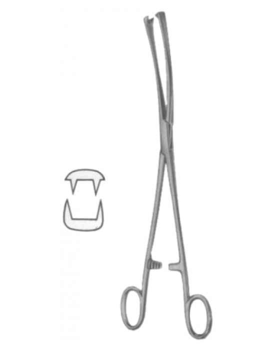 Museux Tenaculum Forceps BJ 2:2 Curved Sideway 10mm 24cm/9 1/2