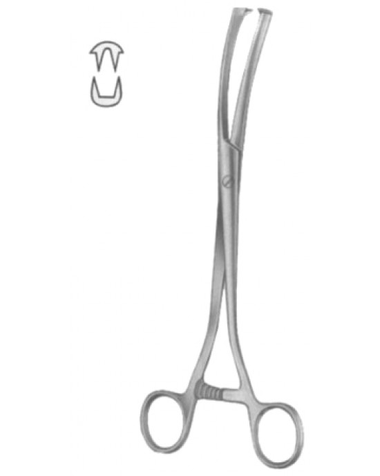 Museux Tenaculum Forceps BJ 2:2 Curved Sideway   6mm 24cm/9 1/2