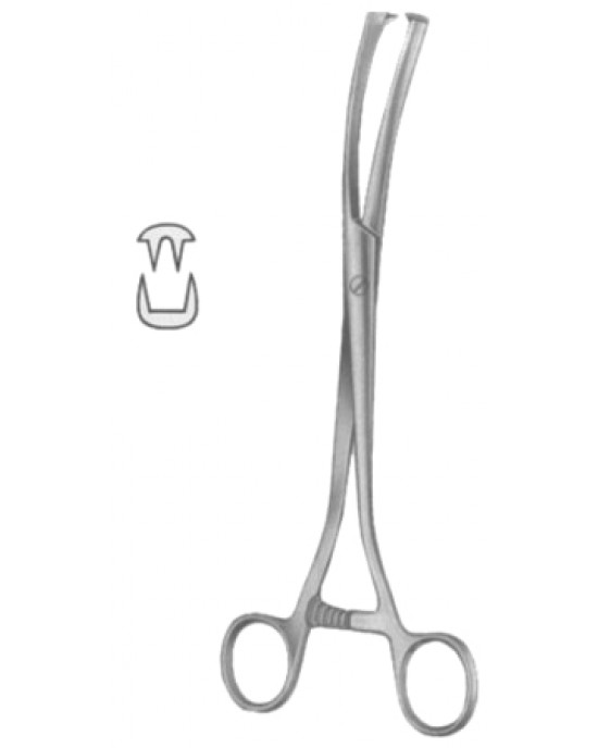 Museux Tenaculum Forceps BJ 2:2 Curved Sideway   8mm 24cm/9 1/2
