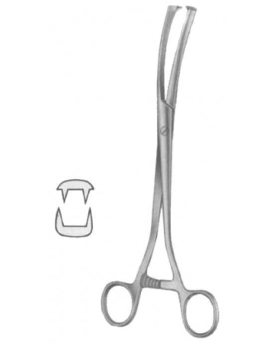 Museux Tenaculum Forceps BJ 2:2 Curved Sideway 10mm 24cm/9 1/2