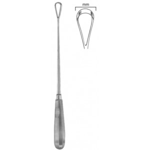 Recamier Uterine Curettes Sharp   6mm 26cm Fig #  0  Malleable