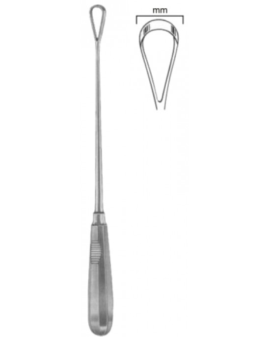 Recamier Uterine Curettes Sharp 12mm 26cm Fig #  5  Malleable