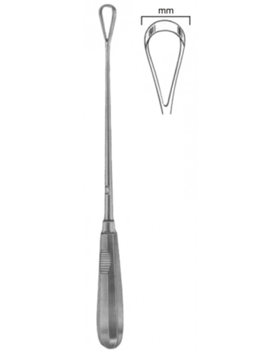 Recamier Uterine Curettes Blunt 40mm 31cm Fig #  16  Malleable
