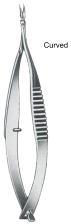 Vannas Iridectomy Scissors Curved 8cm/3 1/4"
