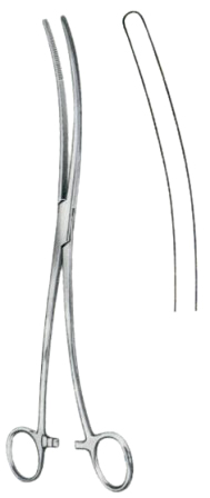 Bozemann Cotton Swab Forceps BJ Double Curved 26cm/10 1/4" Smooth